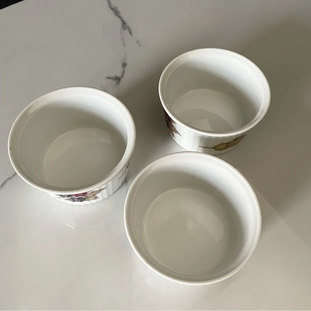 SET of 3 Evesham Ramekins by Royal Worcester